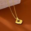 Guochao Vietnamese Retro Sand Gold Pendant: Diamond-Inlaid Hollow Geometric Ethnic Jewelry for Women, Long-Lasting Color.
