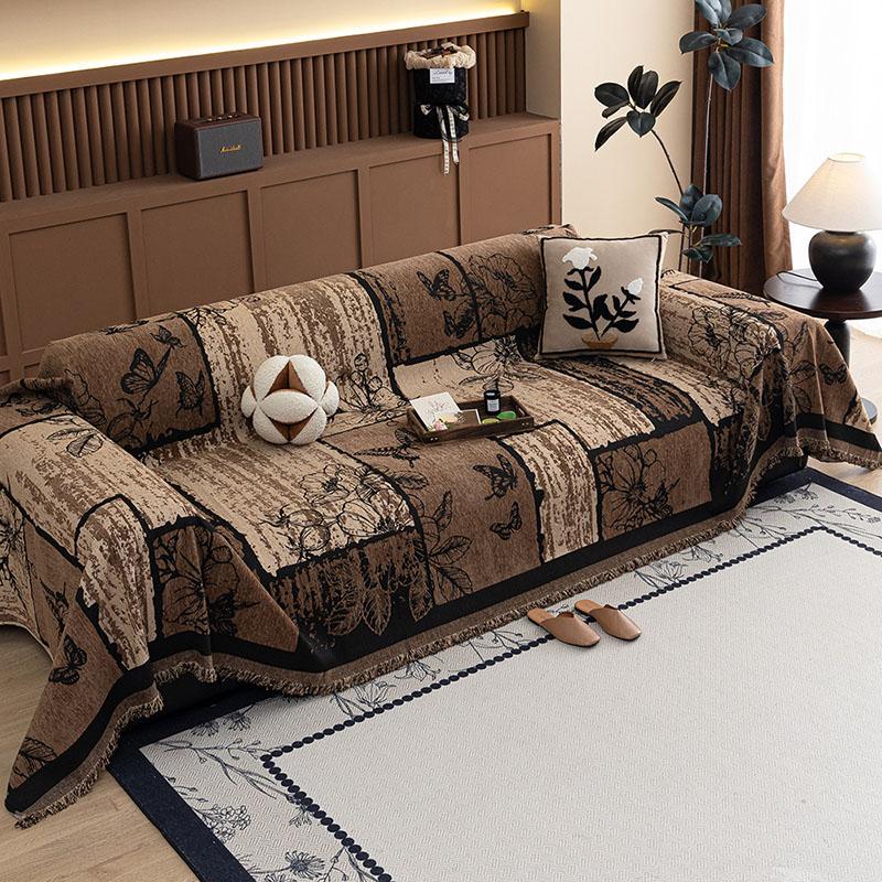 Vintage Bedrucktes Sofa Handtuch für alle Jahreszeiten Mehrzweck Couch Staubschutz für Wohnzimmer Pflegeleicht Komfort Büro Kniedecke