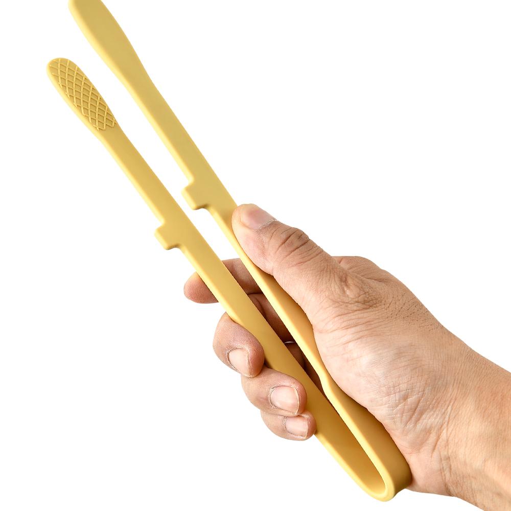 2Pcs Silicone Grill Tongs Non-Stick Food Bread Clip Heat Resistant BBQ Salad Cooking Serving Clamp Steak Pasta Clip For Kitchen
