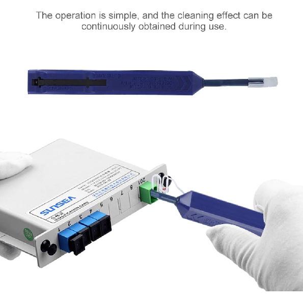 Mugast 1.25MM Cleaner, Fiber Optic Cleaning Pen for LC/MU Connectors, 95% Cleanliness, Blue
