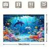 2D Ocean Dolphin Fish Backdrop Cloth for Home Decor