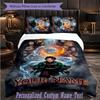 Personalized 3Pcs Bedding SetDemon Slayer Custom Text Duvet Cover Pillowcase Set Bedroom Gift