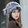 Rex Rabbit Fur Hat Genuine Fur Ear Protection Thick Warm Fashionable Fox Fur Flower Duckbill Cap New All-match Autumn and Winter Women's Hat