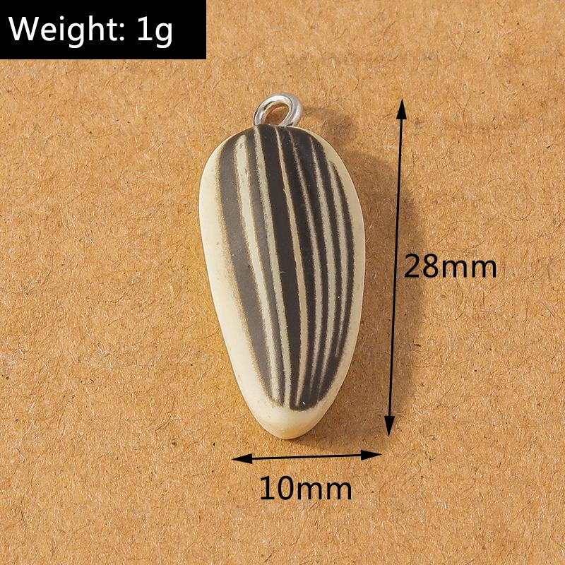 10 Stück Harz Simulation Lebensmittel Sonnenblumenkerne Anhänger für Halskette Ohrringe Armband DIY Schmuckherstellung Zubehör