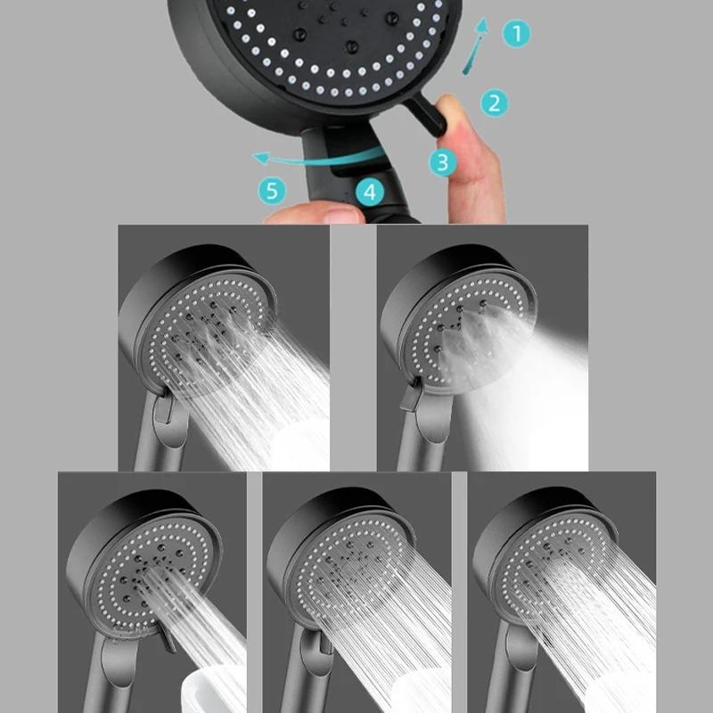 5 Modes Water Saving Shower Head Adjustable High Pressure Sprayer Shower Water Massage Shower Head For Bathroom