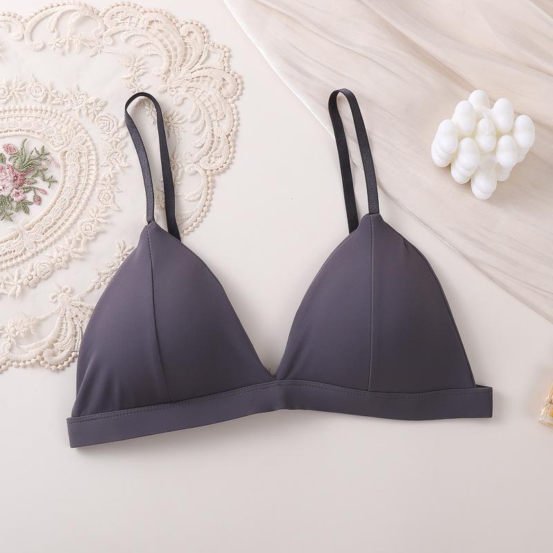Southeast Asia Cross-border Hot Selling French Triangle Bra: Wireless, Fixed Cups, Thin Straps, Beautiful Back Design