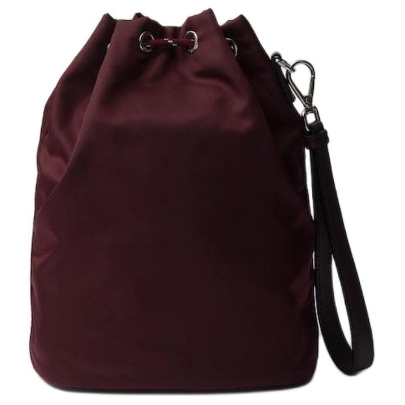 Prada Re-Nylon Speedrock logo triangolare in metallo smaltato cinturino da polso rimovibile borsa in tessuto e pelle da donna rosso bordeaux