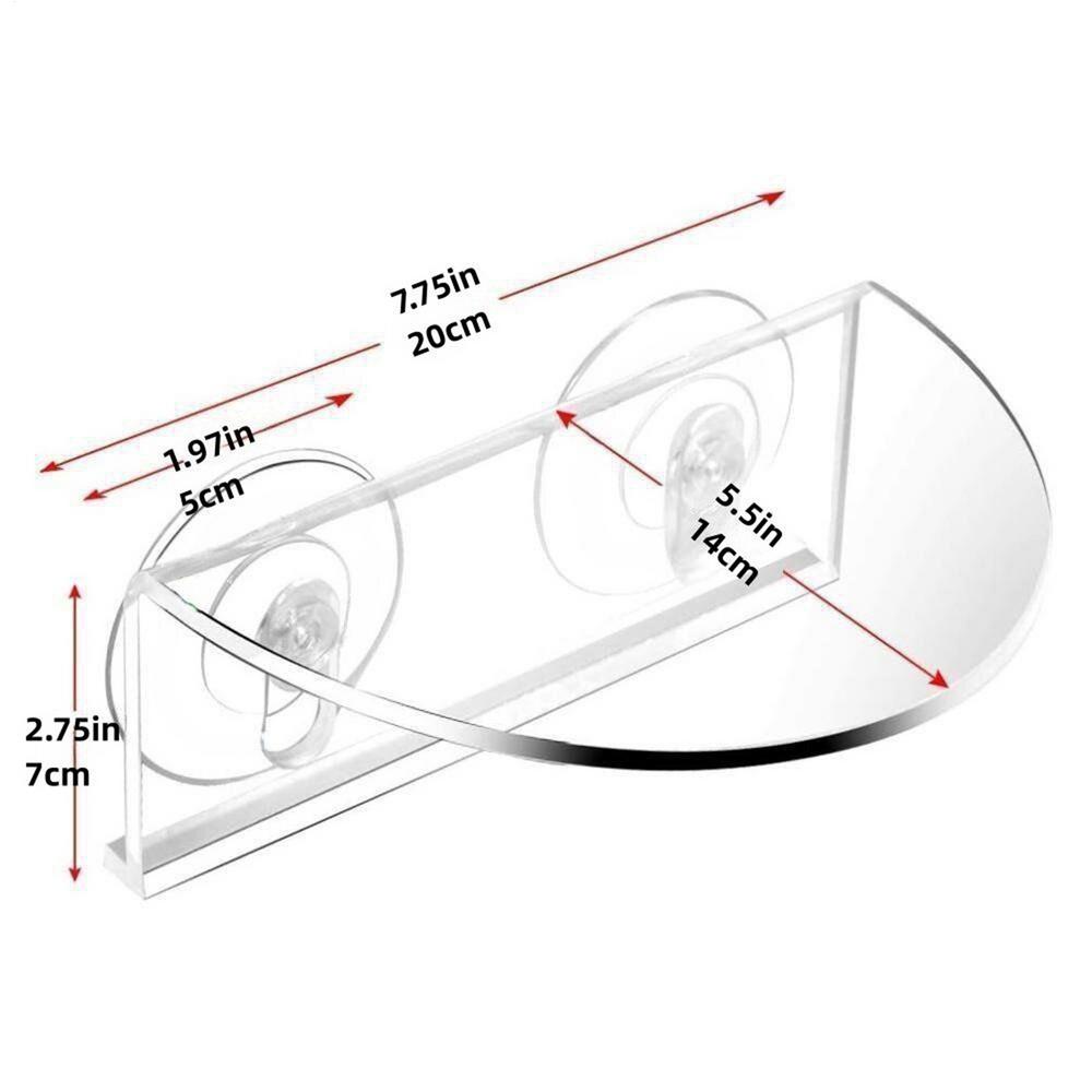 Aquarium Plant Holder Suction Acrylic Ledge Aquatic Grass Shelves Compact Transparent Aquarium Plants Rack For Fish Tank Window