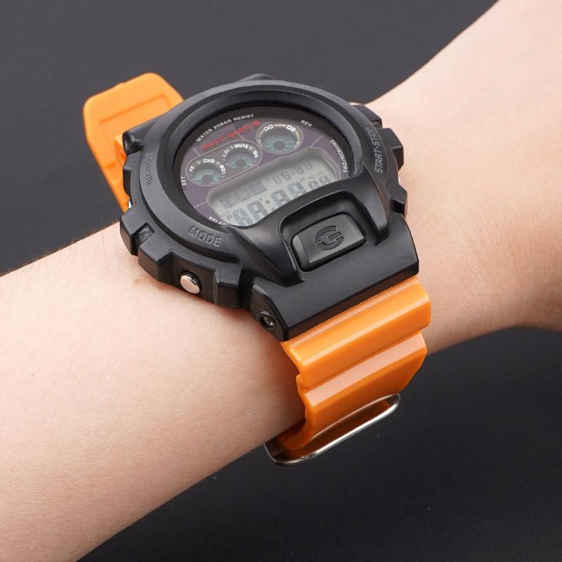 Pryžový sportovní řemínek pro Casio G-SHOCK DW-5600 GA-2100 GW-M5610 DW-6900 16mm Perleťový TPU Muži Ženy Náhradní náramek Řemínek na hodinky
