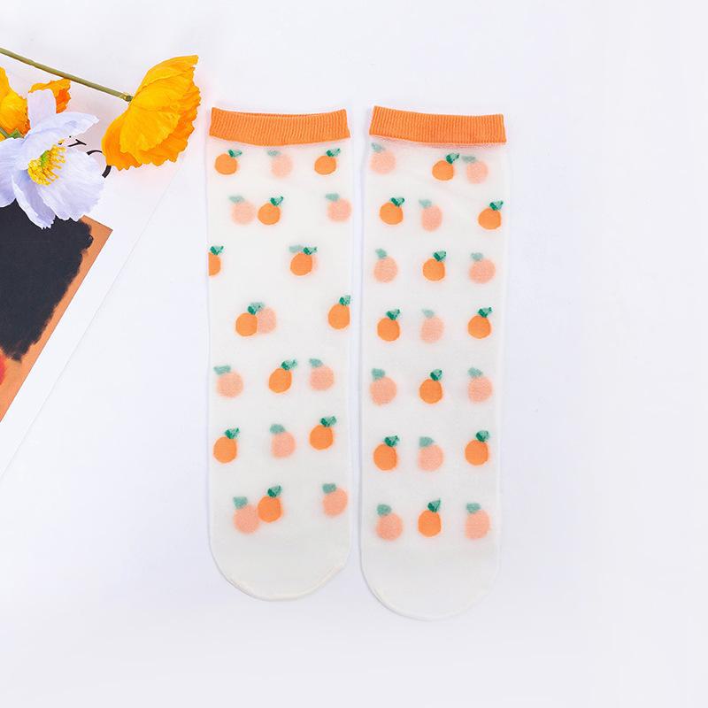Spring & Summer Lace Sweet Floral Glass Silk Socks - Trendy and Cute Women's Socks with Sweat Absorption