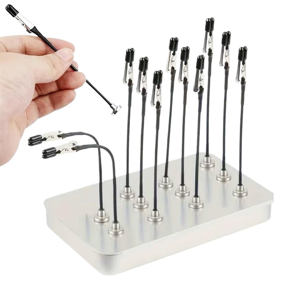 12/1PC Magnetic Crocodile Clip Flexible Crocodile Clip Set Model Coloring Clip Painting Display Stand Base Bracket