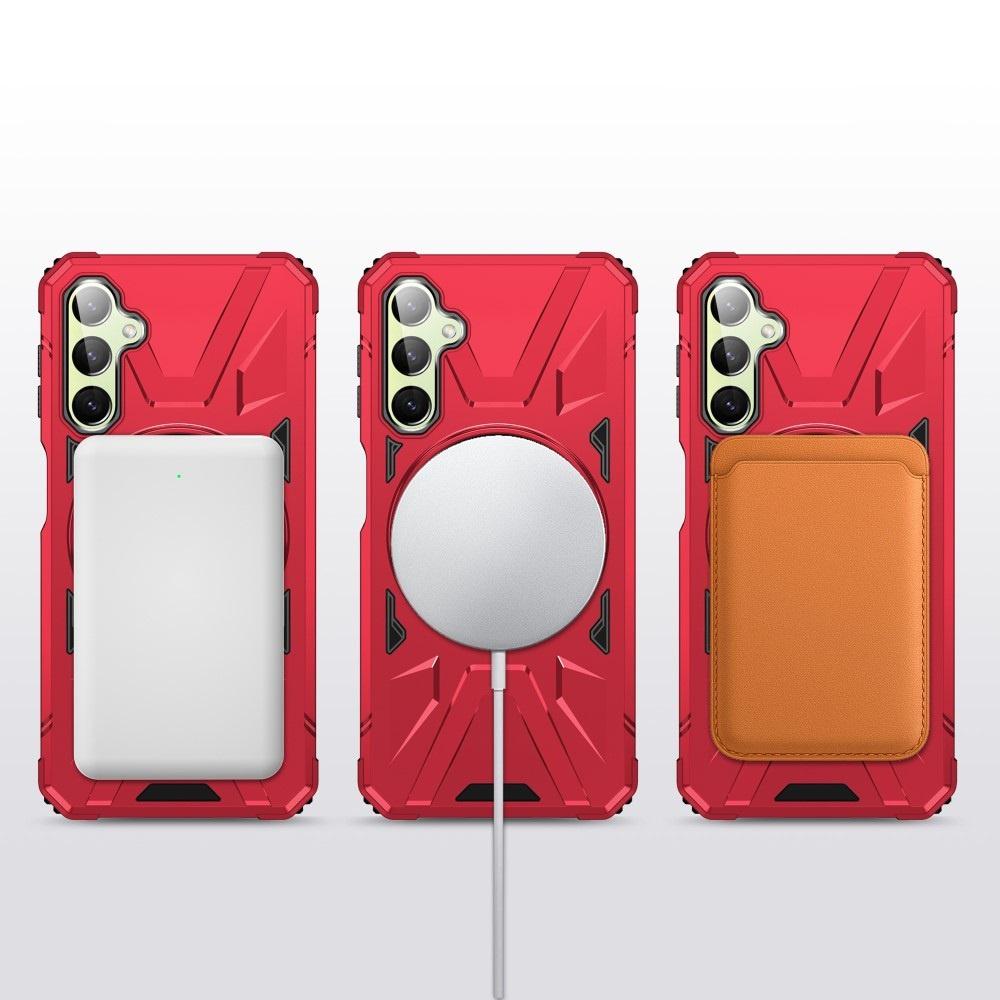 MagSafe Case for Samsung Galaxy A54 5G, Armored with Stand and Holder Plate, Red