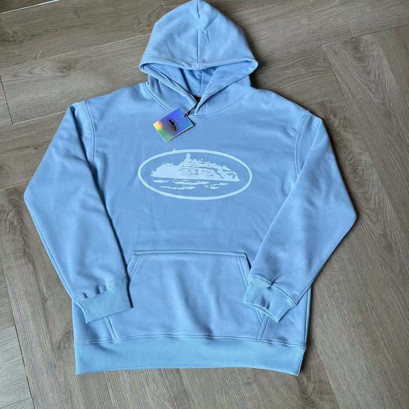 Mens Oversized Hooded Sweatshirt With Distressed Letter Print Cotton Blend Loose Fit Casual Streetwear