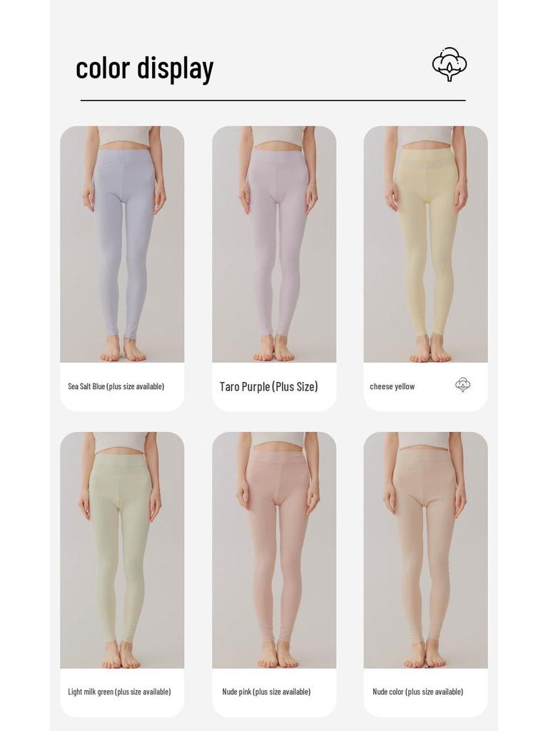 Women's High Waist Cotton Long Johns - Thin, Warm, Plus Size Leggings for Autumn