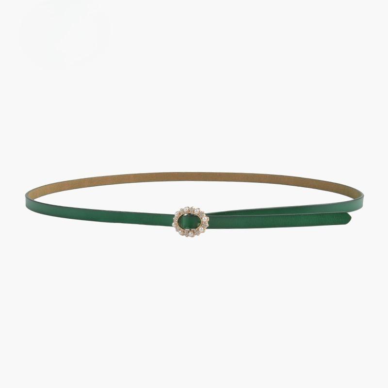 A Slim Belt for Women with Inlaid Pearls, A Simple, Hole-free, Knotted Belt Paired with Casual Pants and A Dress for Women