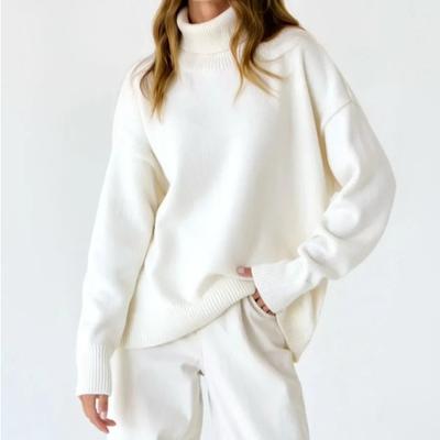 Bornladies Frauen Rollkragenpullover CHIC Herbst Winter Dicke Warme Pullover Top Übergroßen Beiläufige Lose Gestrickte Jumper Weibliche Pull