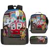 Sanbao Rettungsteam Animationsrucksack Rucksack Grund- und Sekundarschule Schultasche Umhängetasche Set