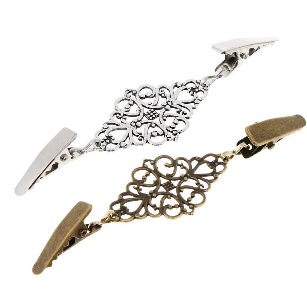 Retro Cardigan Sweater Clips Shirt Collar Clasp Brooch Women