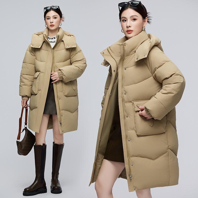 Winter New Fashion Loose Fashion Removable Hat Cotton Clothes Women's Medium and Long Thickened Waist Jacket