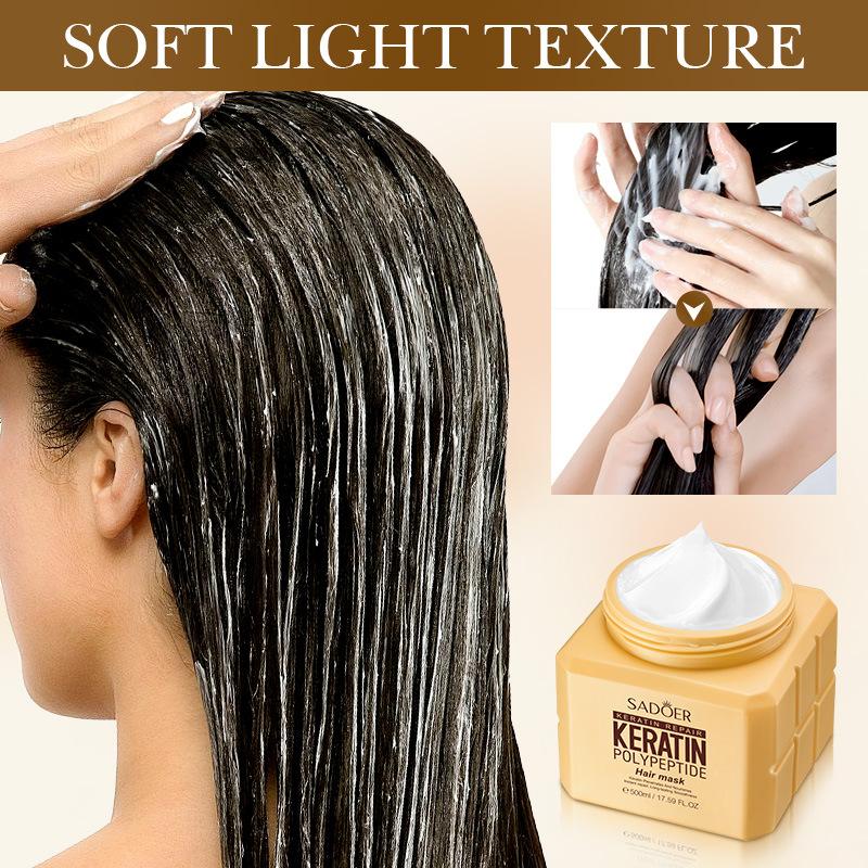 Keratin Peptide Softening Hair Mask SADOER Smooth Fluffy Conditioner