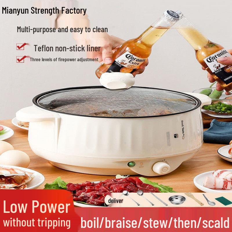 Multifunctional Mini Electric Wok, Hot Pot & Rice Cooker for Dorms & Households
