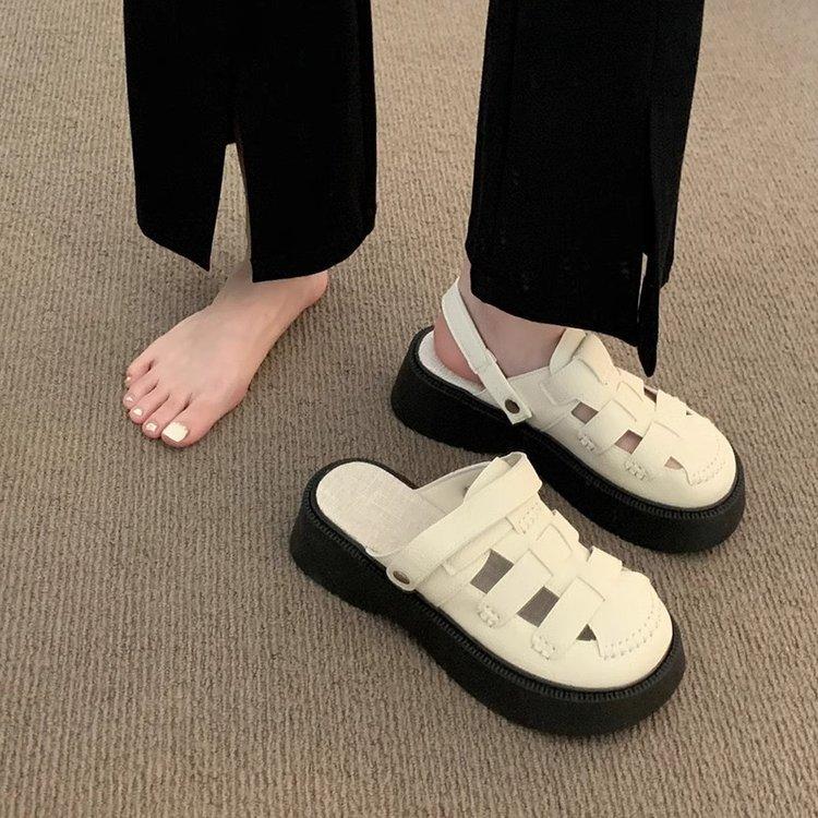Roman Cool Slippers Summer New Hollow Casual Retro Two Wear Platform Beach Sandals