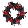 Zhongran Halloween Black And Red Fruit Rose Wreath Door Pendant Festive Dead Branch Rattan Atmosphere Decoration Props