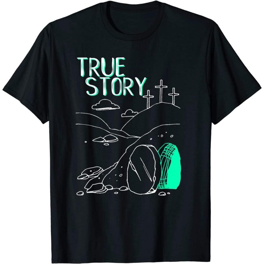 Kiristyle True Story Easter Empty Tomb Jesus is Risen Church Unisex T-Shirt Men Women Mothers Day for her him dad mom Black XXXXXL разноцветный