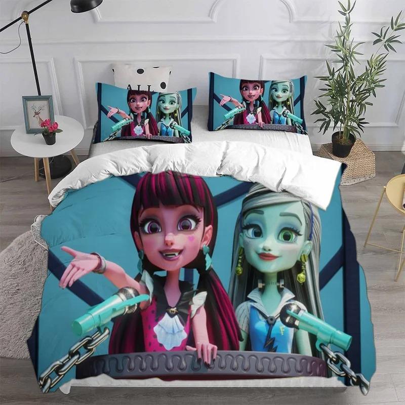 Exquisite 3D Monster Cartoon High Wallpaper Digital Printing Bedding Set Duvet Cover Comforter Bed Boys Girls Gift