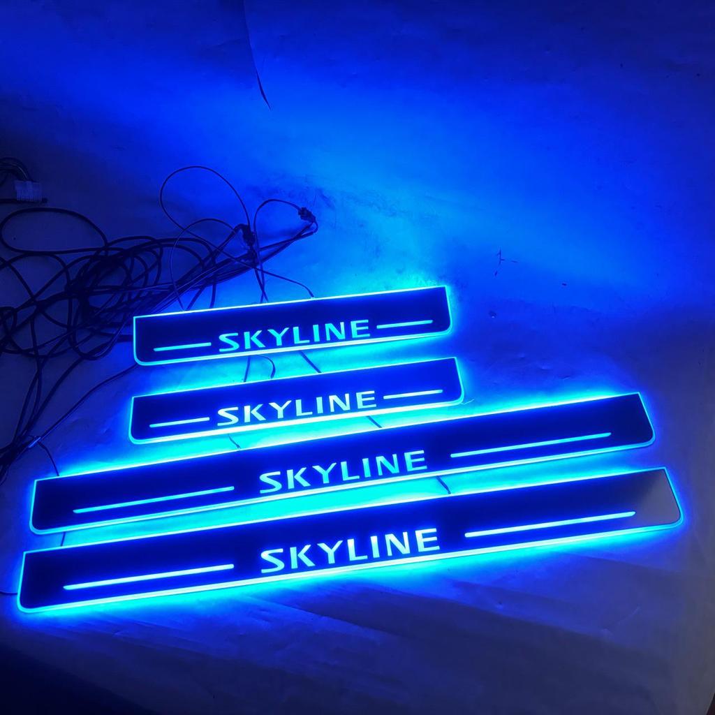 Set of 4 SKYLINE Dynamic LED Scuff Plates for Door Sills