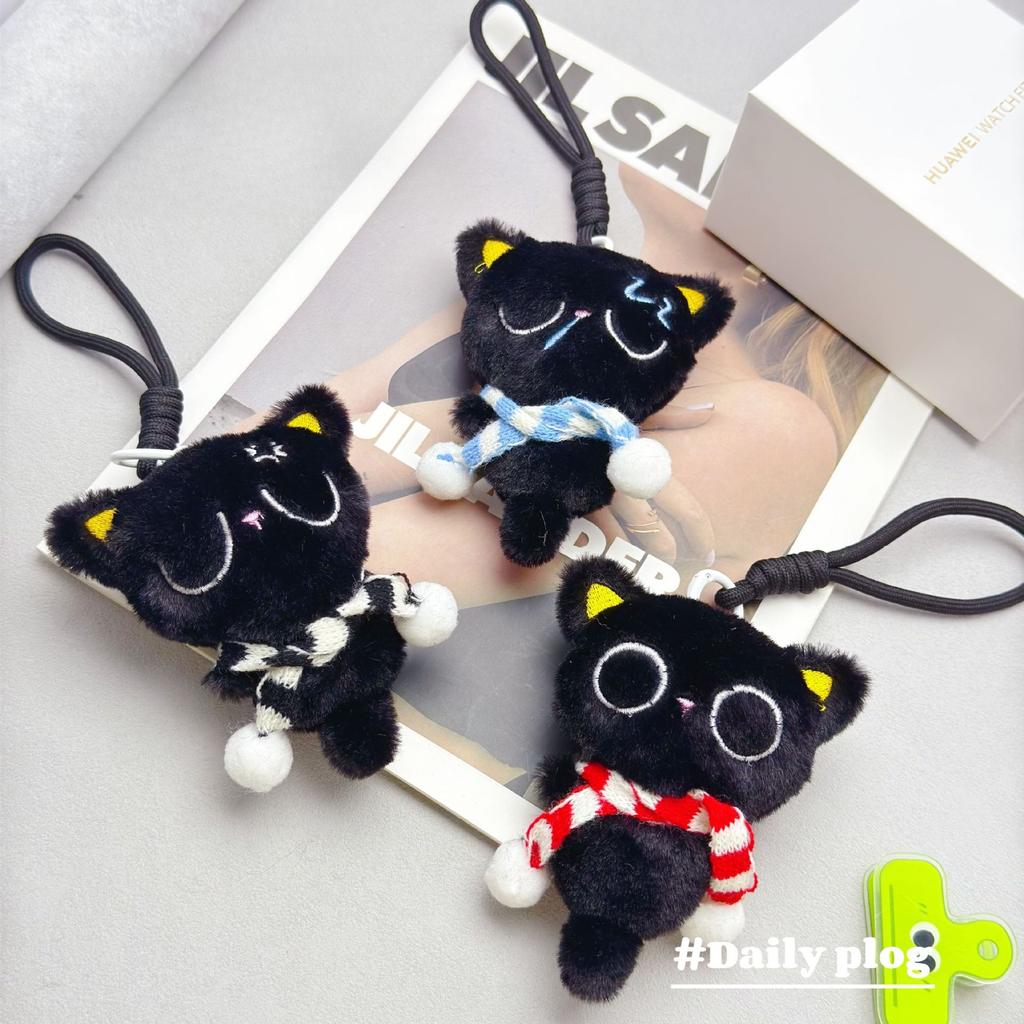 Popular Little Black Cat Plush Doll Pendant Cute Doll Doll Keychain Children's Bag Pendant Gift