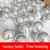 Reflective Glass Disco Ball - Silver Hanging Spherical Party Decor Mirror Ball