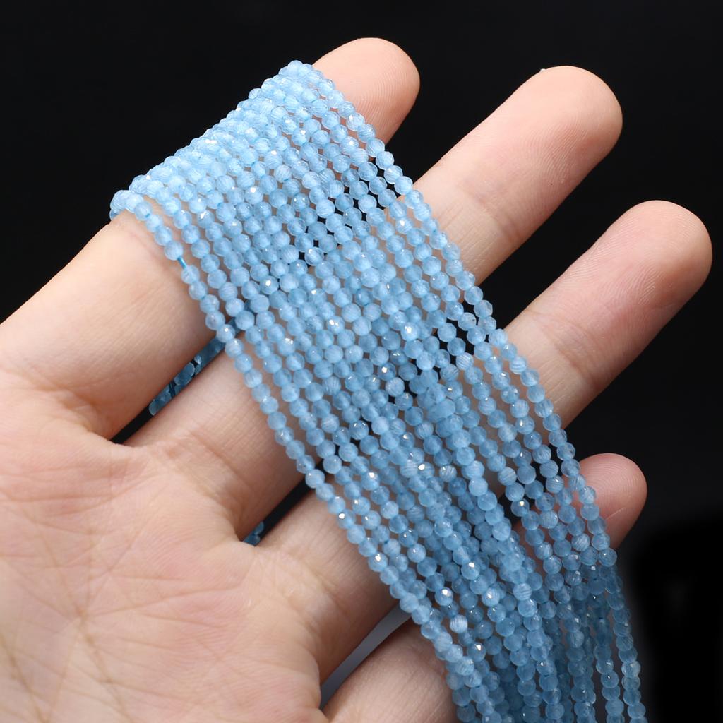 Naturstein facettierte Perlen Opal Isolation Perlen Charms für Schmuckherstellung DIY Halskette Armband Ohrringe Zubehör Größe 3 mm