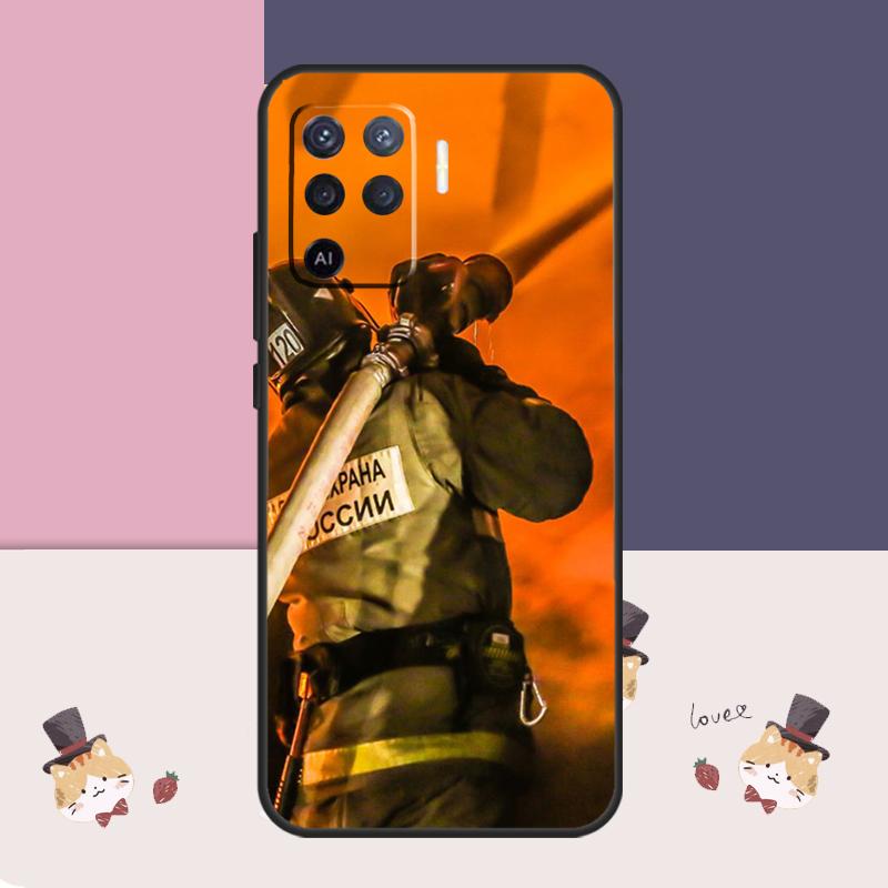 Fire Fighter Hero Case For Oppo A94 A74 A54 A18 A38 A58 A78 A98 A80 A60 A40 A96 A76 A16 A15 A17 A57 A77 A5 Pro