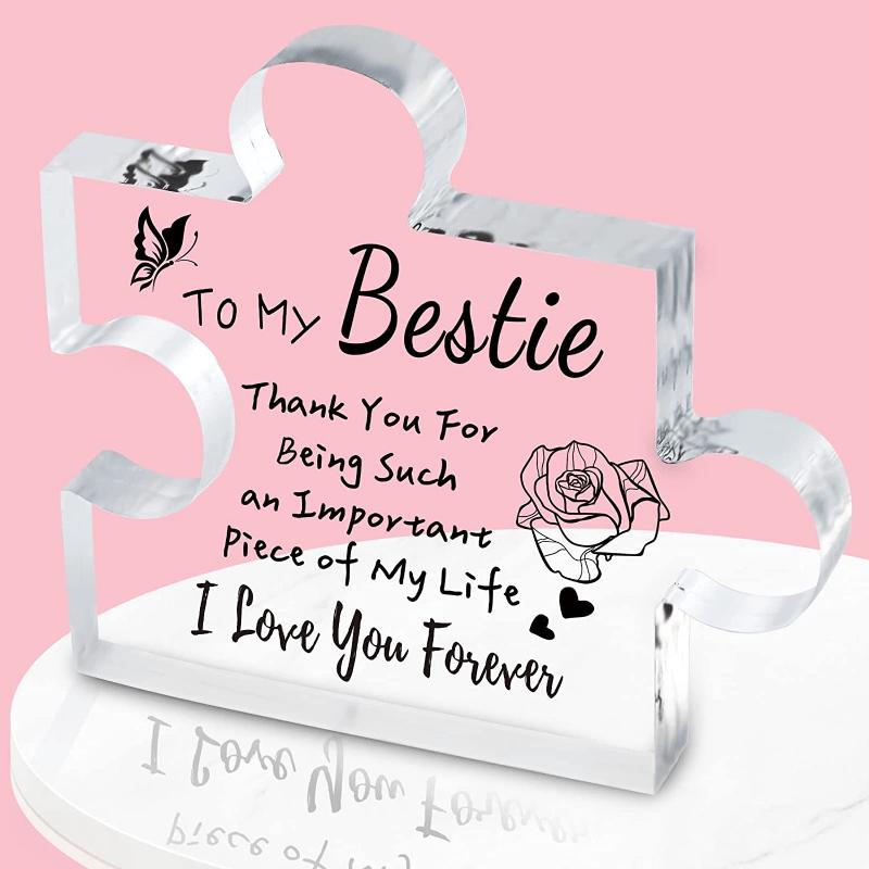 Engraved Friendship Puzzle - 10x10cm Acrylic Gift for Best Friends & Loved Ones чистый