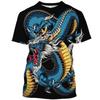 Cool Chinese Loong Pattern T Shirt For Men Dragon 3D Printed Tees Summer Casual Short Sleeve Round Neck Tops Oversized T-Shirts