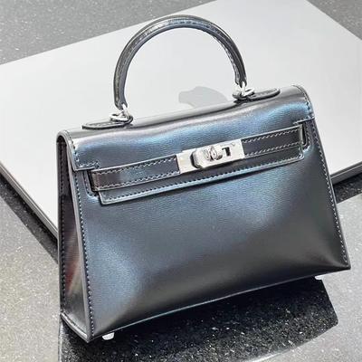 Damenhandtasche 2024 neue Kelli Tasche Oberleder Rindsleder Schulter Umhängetasche High-End Light Luxury High-End Tasche