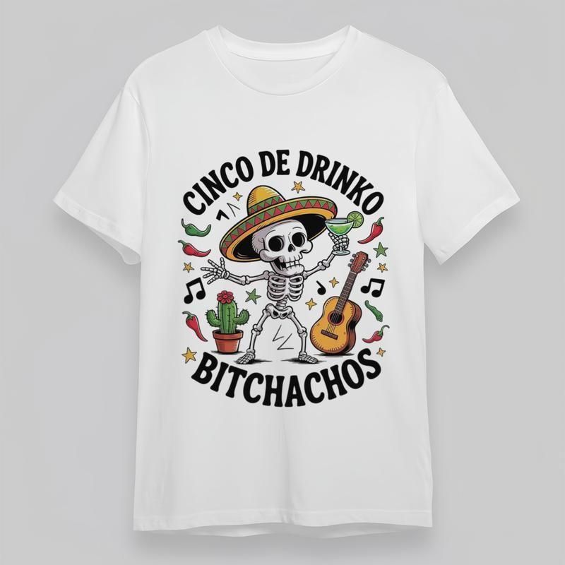 

Women s Plus Size Comfortable Classic T-Shirt Sombrero Skull Pepper Design Tee 2XL