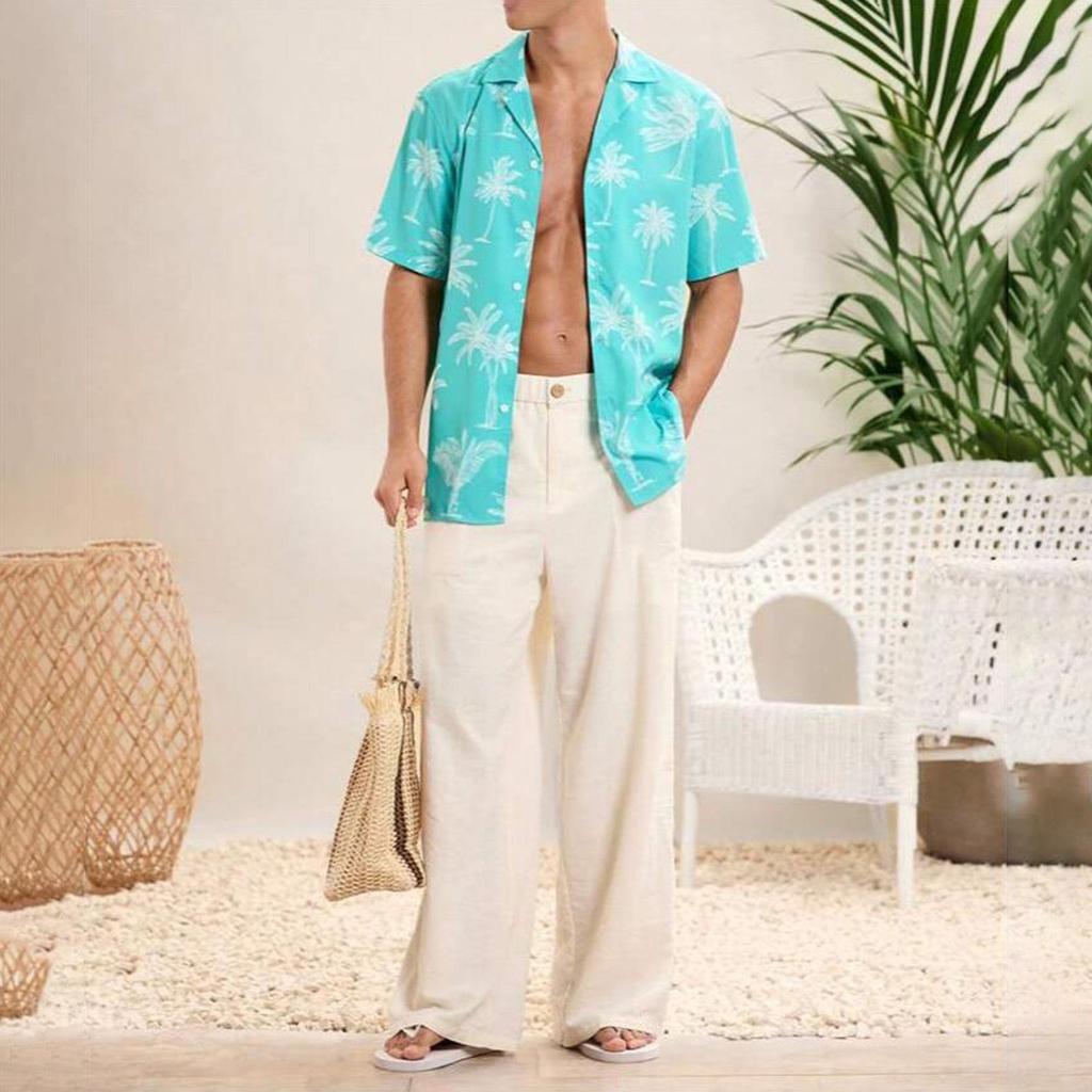 Men's Solid Color Cotton Linen Trousers Men's Casual Fashionable Cotton Linen Trousers