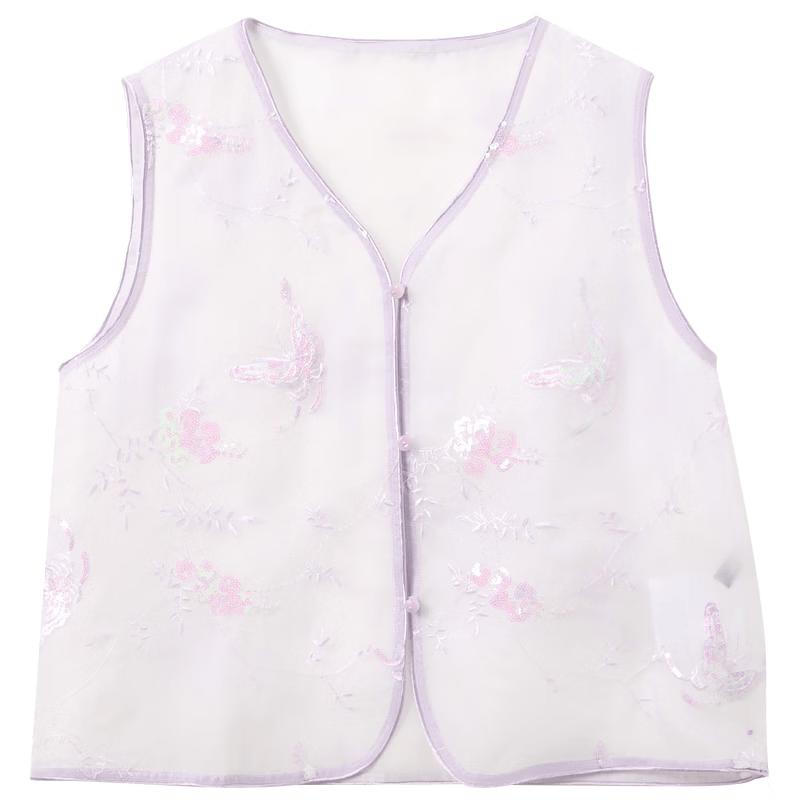 Sancai Plus Size Embroidered Sleeveless New Chinese Style Vest
