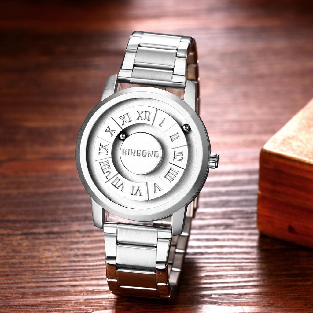 Vattentät Magnetisk Snygg och Populär Kvarts Modeklocka med Rostfritt Perfekt för och Vardaglig Bekväm för och som en Gåva till Honom Herrklocka,