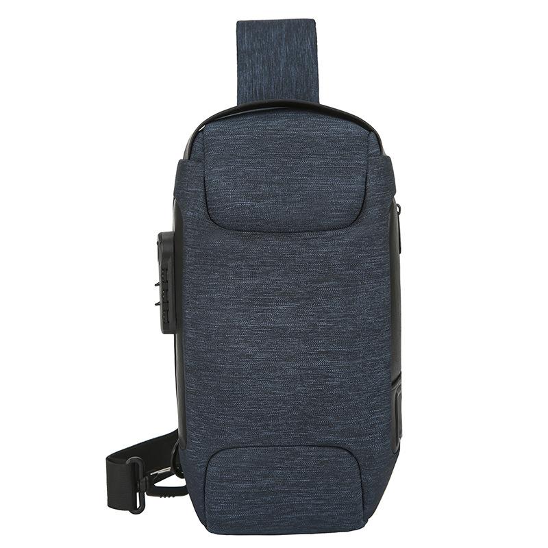 Chest Bag Shoulder Bag Men's Password Crossbody Bag Black Large Capacity Sports Motorcycle Bag One Shoulder Crossbody Men's Chest Bag