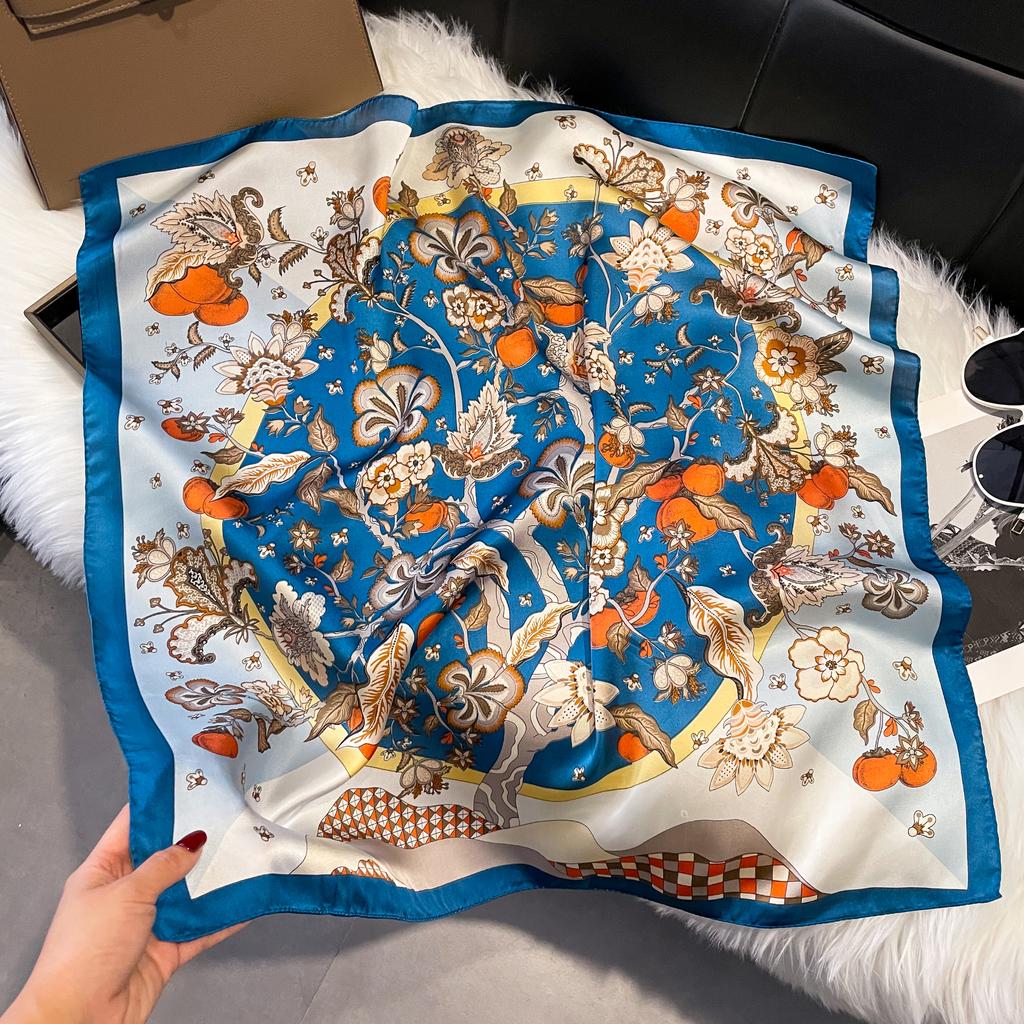 Luxus-Mode-Druck 70*70cm Seide Quadrat Schal Frauen Weiche Satin Haarband Halstuch Krawatte Weibliche Stirnband Foulard Tasche Band