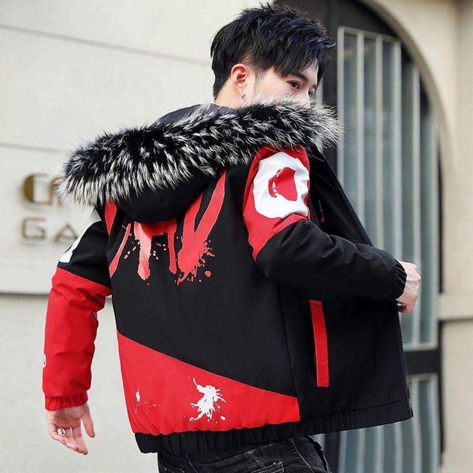 

Зимова чоловіча флісова та потовщена тепла куртка Модний вітрозахисник XL червоний