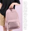 Student Color Solid Backpack With Arcshaped Straps Breathable Schoolbag Gift