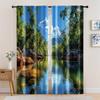 2pc,  Curtains Madagascar Masola National Park Tropical Jungle River View Fabric,Without Electricity Birthday Party for