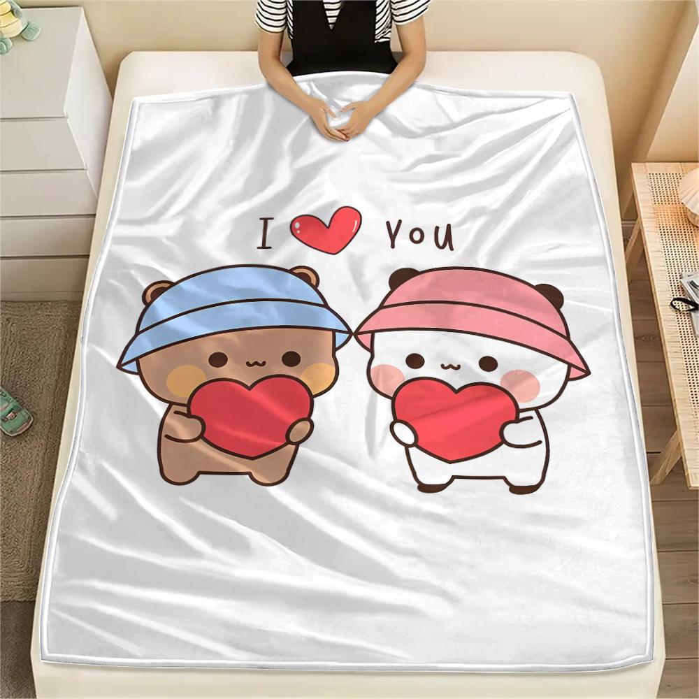 1PC Bubu Dudu Print Flannel Blanket, High quality All Seasons, Home Decor, Warmth and Comfort, Perfect for Christmas Gifts