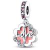 Original 100% Genuine SS925 Sterling Silver Four-Leaf Clover Beads Fit  Bracelet DIY Charm For Women Jewelry Fashion Gift