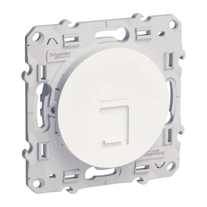 Prise RJ45 Catégorie 6A - Schneider - Odace - Blanc - Fixation par Vis - Intérieur