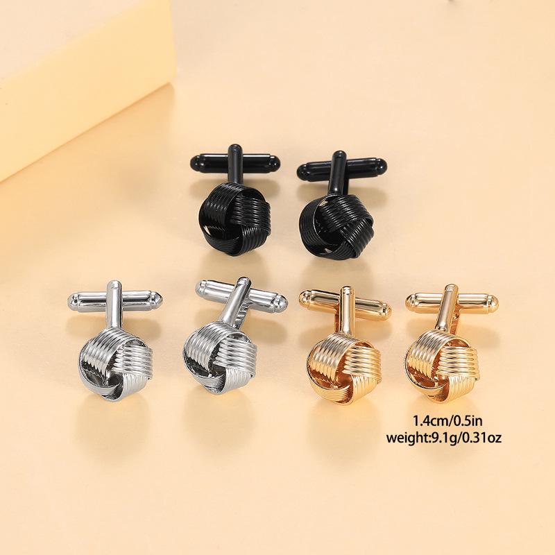 Popular European & American Twisted Sleeve Hollow Cufflinks for Men's Shirts